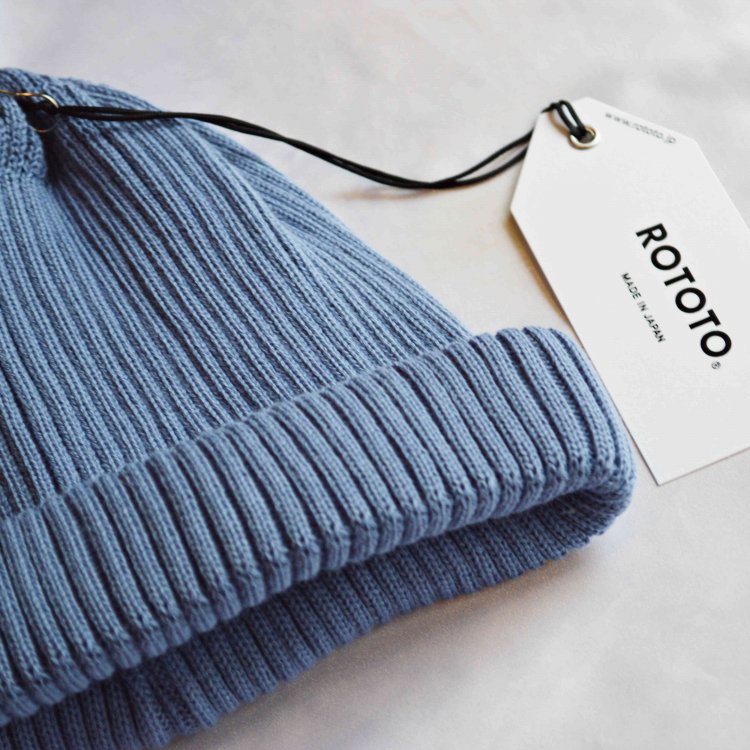 ROTOTO / COTTON ROLL UP BEANIE (L.BLUE)
