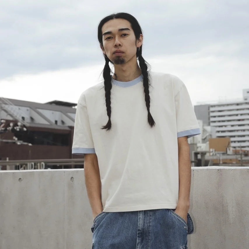 IMPRESTORE インプレストア / Fredy | Ringer Tee shirt リンガーティーシャツ (SAX サックス)