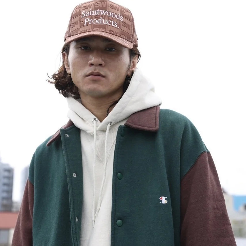 IMPRESTORE インプレストア / Chunk | varsity jacket ヴァーシティージャケット (GREEN×BROWN グリーンブラウン)