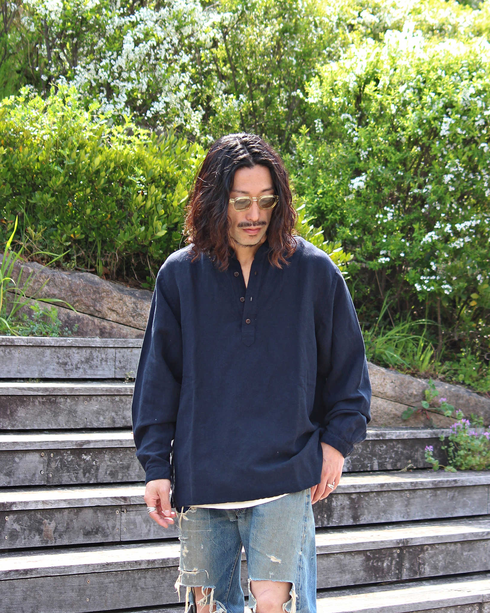 Nasngwam. ナスングワム / ATELIER SHIRTS アトリエシャツ (DARK NAVY ダークネイビー)