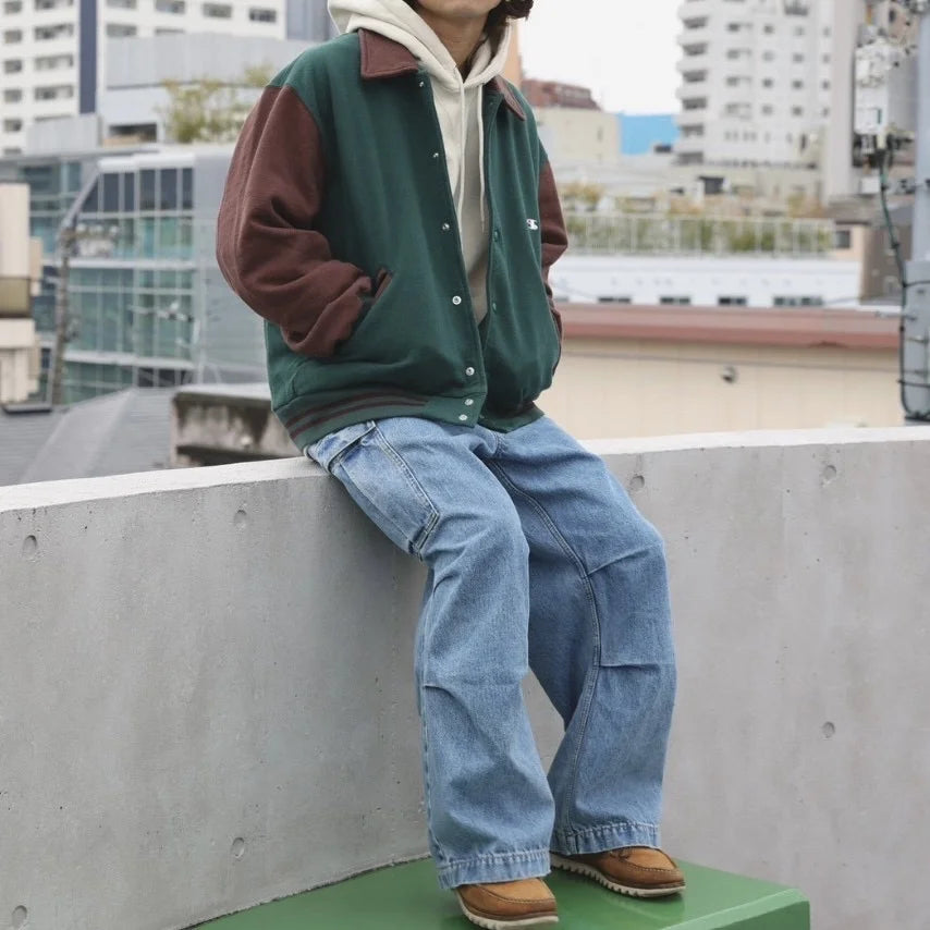 IMPRESTORE インプレストア / Chunk | varsity jacket ヴァーシティージャケット (GREEN×BROWN グリーンブラウン)