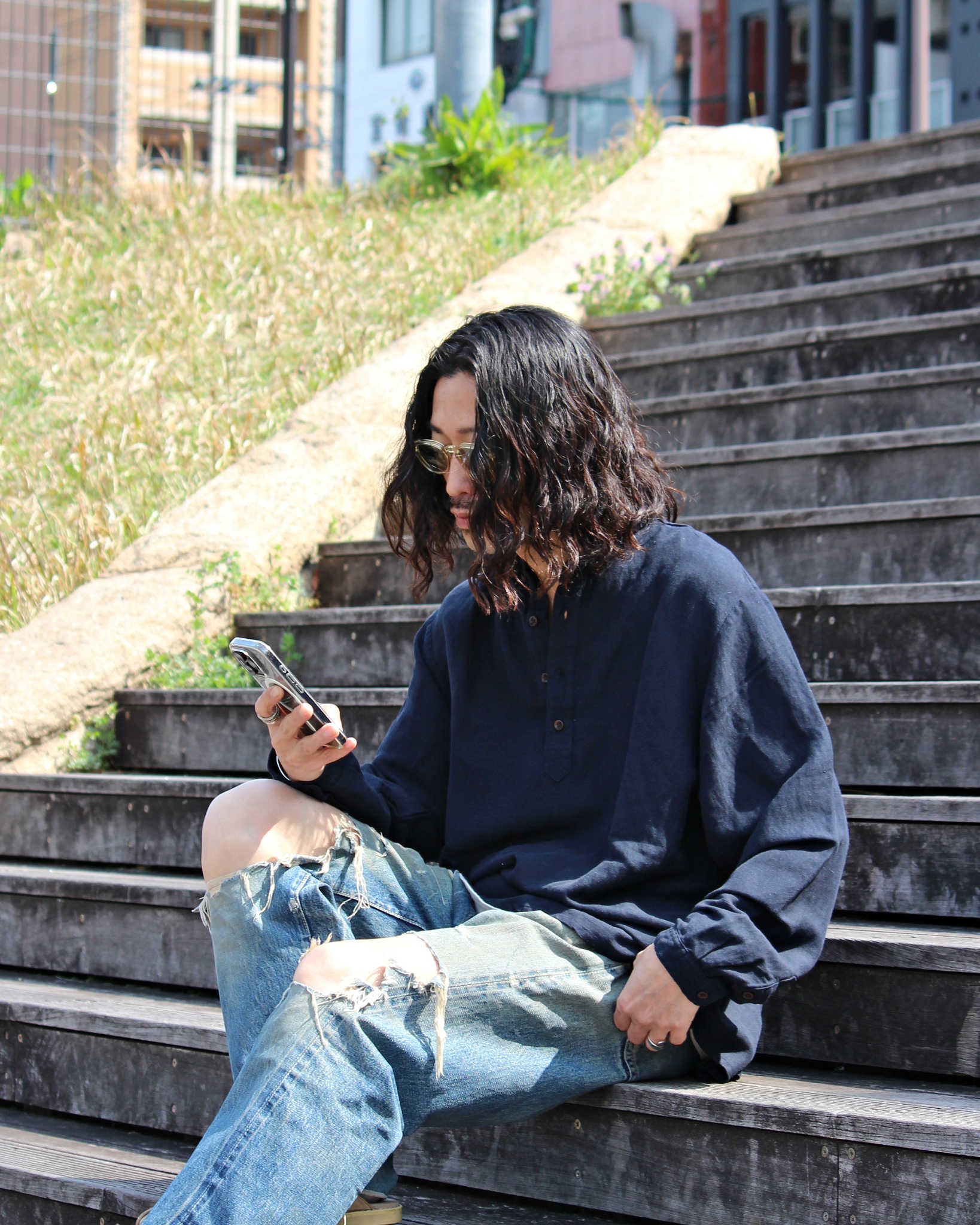 Nasngwam. ナスングワム / ATELIER SHIRTS アトリエシャツ (DARK NAVY ダークネイビー)