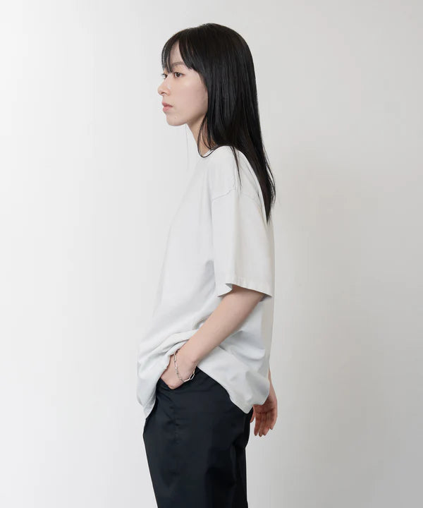 Knuu ヌウ / Heavy Crewneck Pigment Dye T-Shirt ヘビークルーネックピグメントダイティーシャツ (OFF-WHITE オフホワイト)