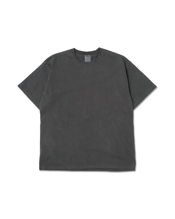 Knuu ヌウ / Heavy Crewneck Pigment Dye T-Shirt ヘビークルーネックピグメントダイティーシャツ (BLACK ブラック)