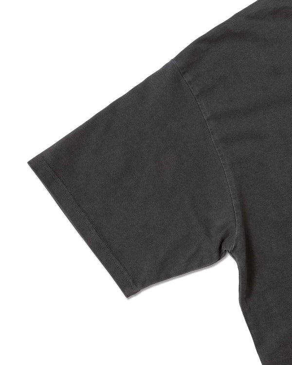 Knuu ヌウ / Heavy Crewneck Pigment Dye T-Shirt ヘビークルーネックピグメントダイティーシャツ (BLACK ブラック)