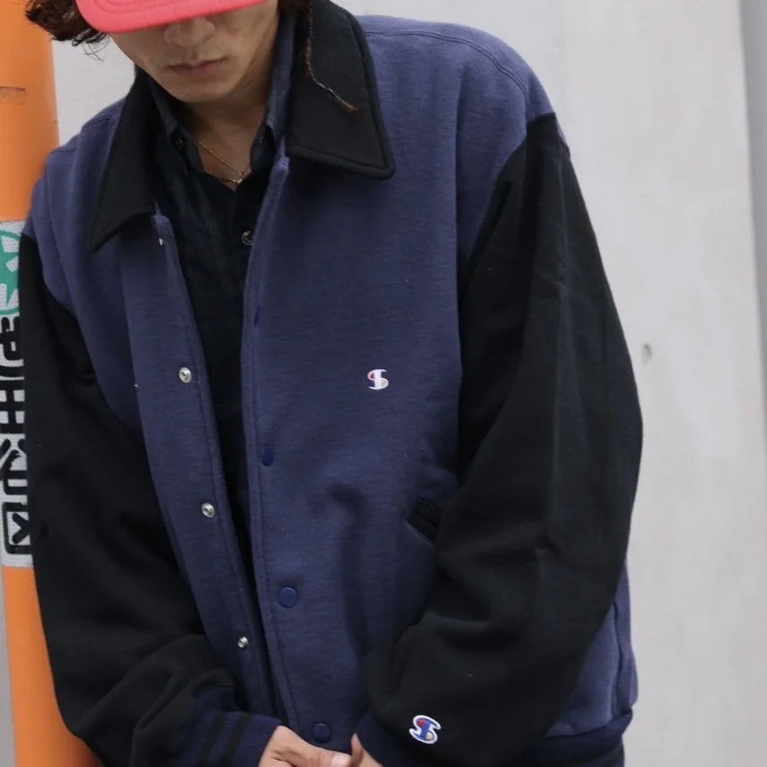 IMPRESTORE インプレストア / Chunk | varsity jacket ヴァーシティージャケット (NAVY×BLACK ネイビーブラック)