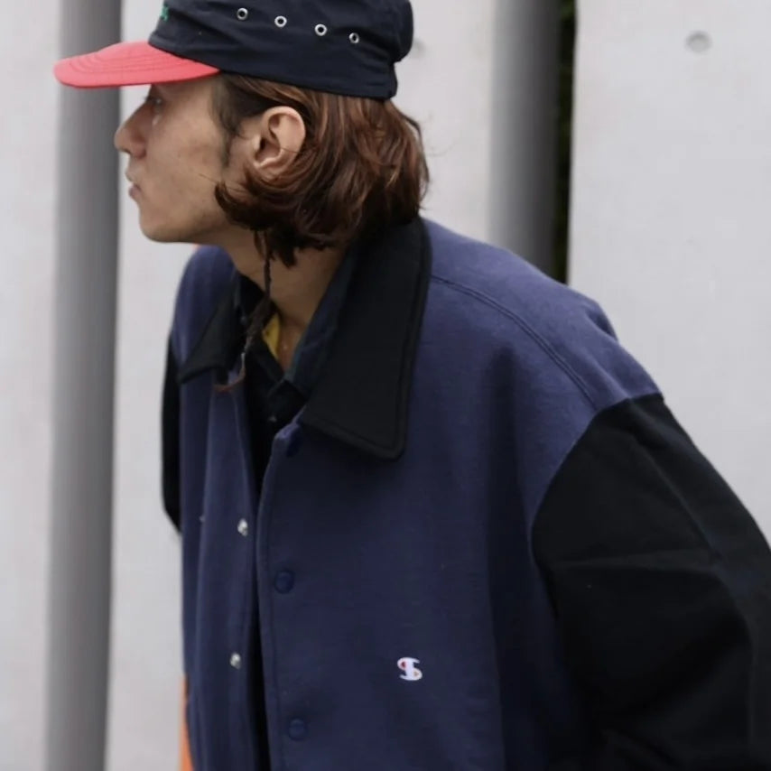 IMPRESTORE インプレストア / Chunk | varsity jacket ヴァーシティージャケット (NAVY×BLACK ネイビーブラック)