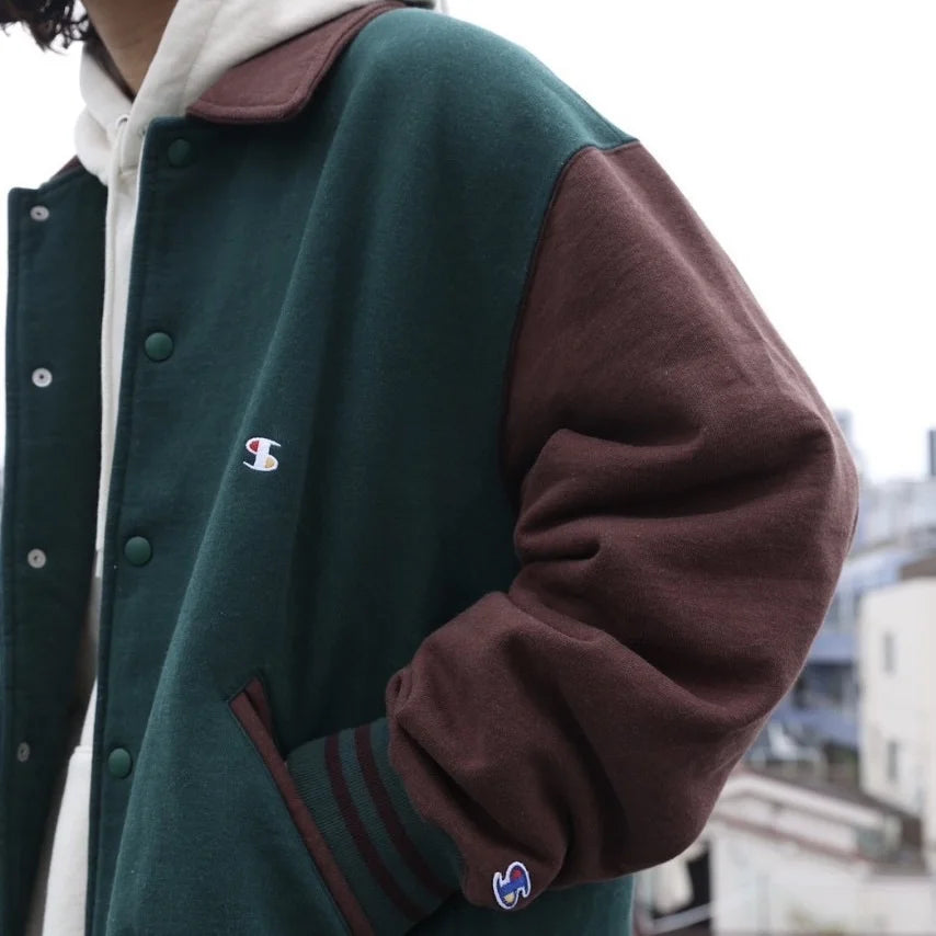IMPRESTORE インプレストア / Chunk | varsity jacket ヴァーシティージャケット (GREEN×BROWN グリーンブラウン)