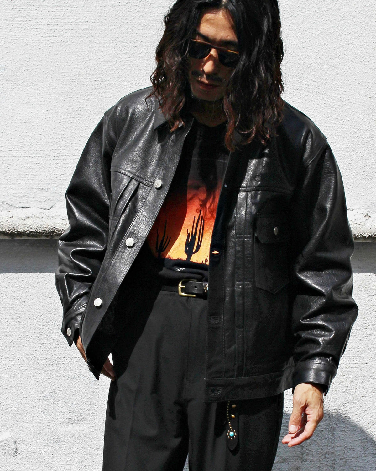 Nasngwam. ナスングワム / ATAVISM LEATHER JACKET アタビズムジャケット Msize (BLACK ブラック)