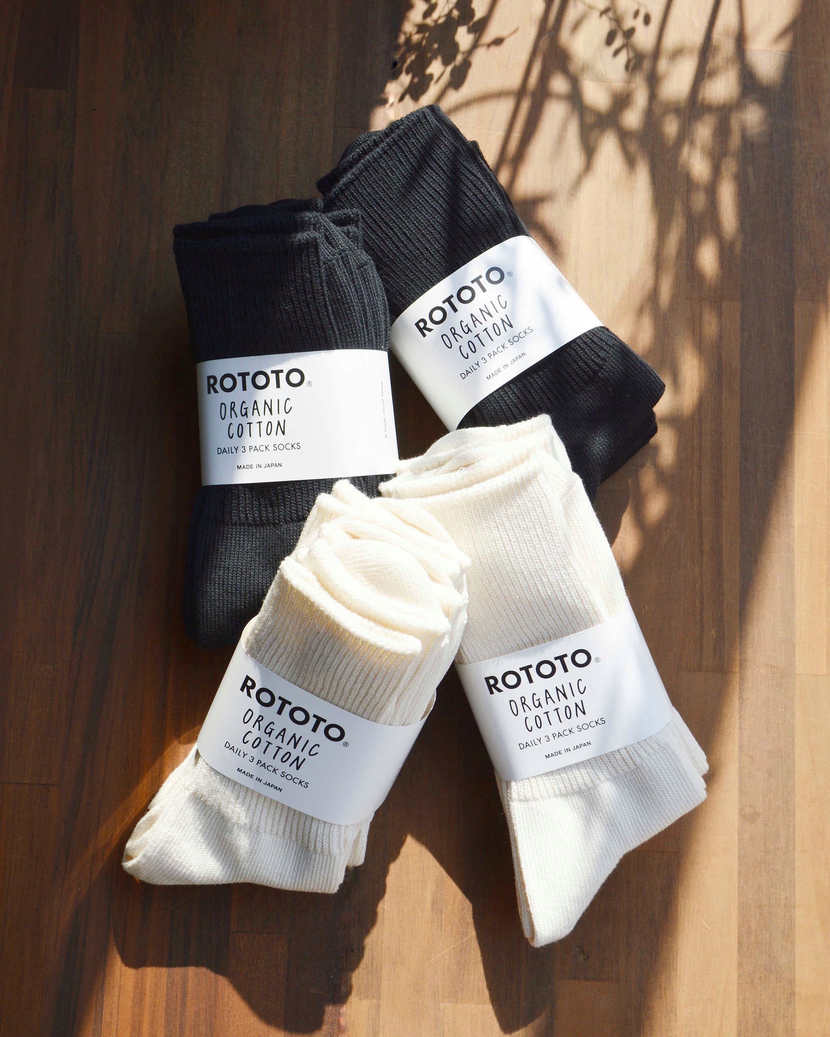 ROTOTO ロトト / ORGANIC DAILY 3 PACK RIBBED CREW SOCKS オーガニックコットン3パックリブクルーソックス