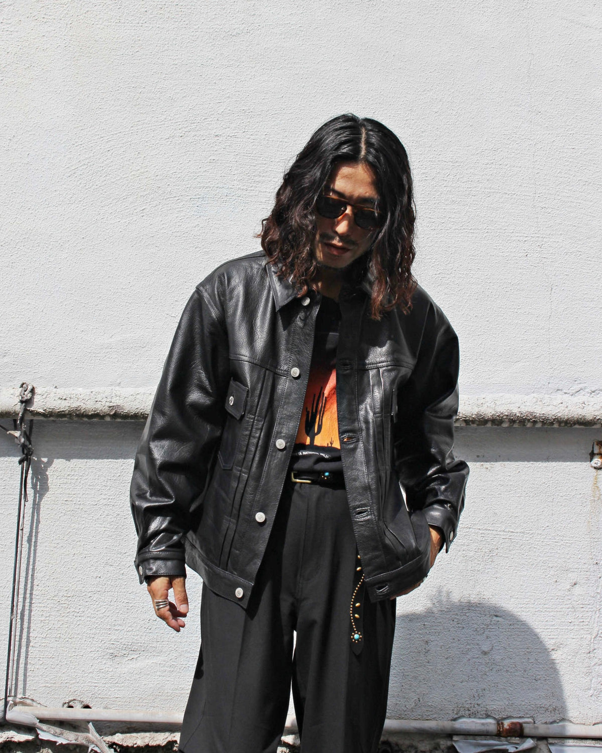 Nasngwam. ナスングワム / ATAVISM LEATHER JACKET アタビズムジャケット Msize (BLACK ブラック)
