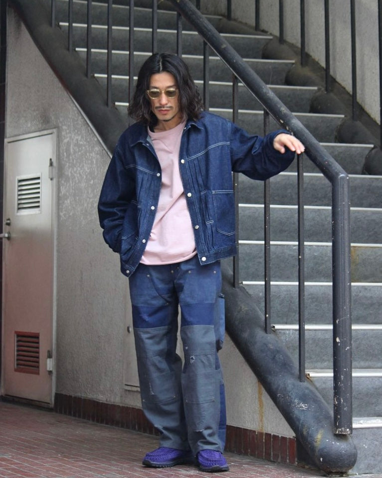 Nasngwam. ナスングワム / DAMAGE DOUBLE KNEE PANTS ダメージダブルニーパンツ Msize (NAVY ネイビー)