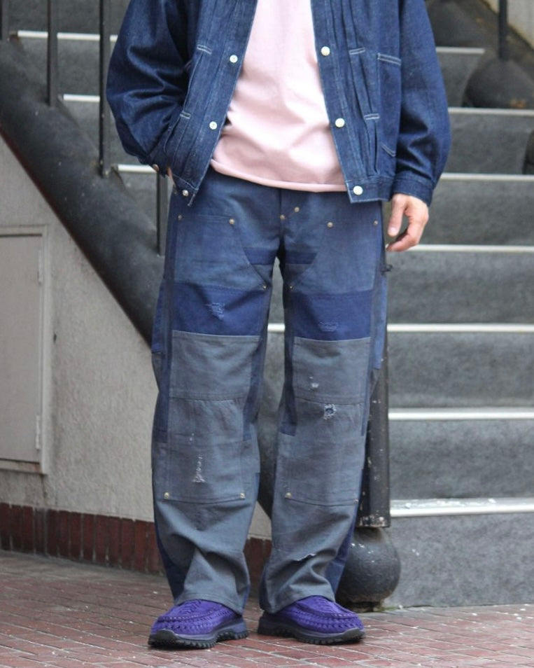 Nasngwam. ナスングワム / DAMAGE DOUBLE KNEE PANTS ダメージダブルニーパンツ Msize (NAVY ネイビー)