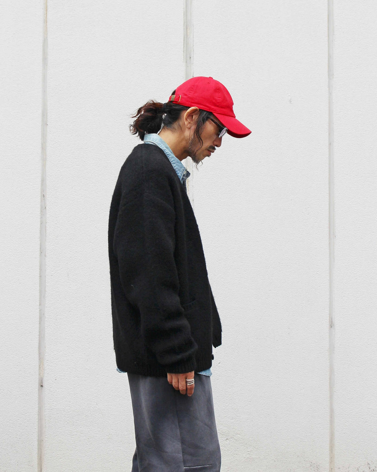 TOWN CRAFT タウンクラフト / mohair shaggy cardigan モヘアカーディガン (BLACK ブラック)