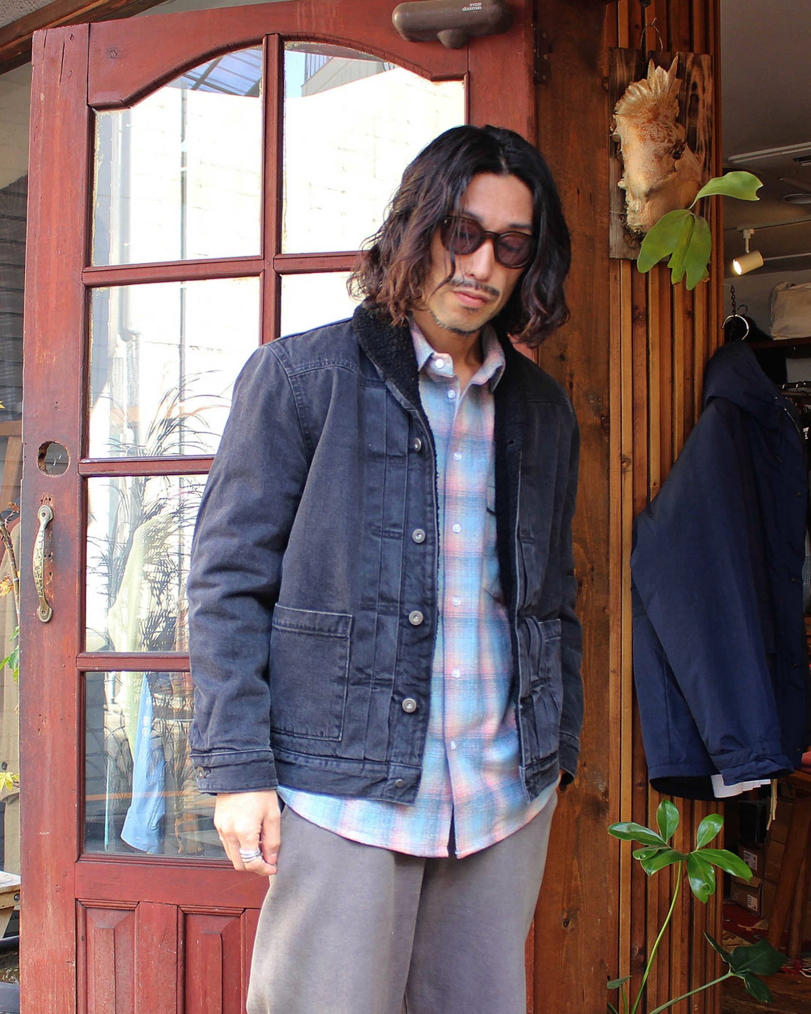 Levis リーバイス / Shawal Collar Boa Denim Jacket ショールカラーデニムボアジャケット (BLACK ブラック)