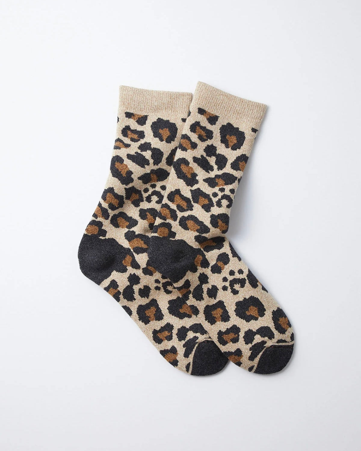 ROTOTO ロトト / PILE LEOPARD CREW SOCKS パイルレオパードクルーソックス