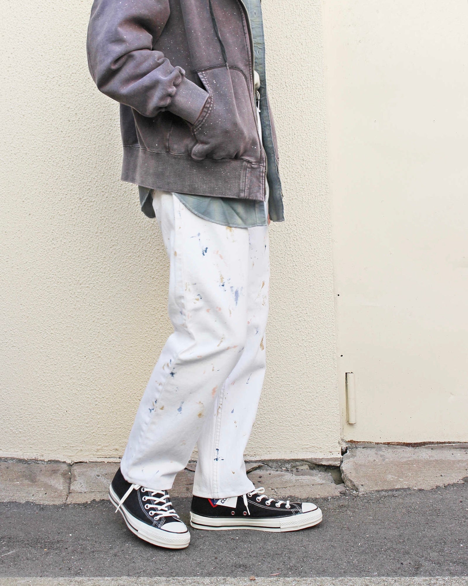 Nasngwam. ナスングワム / COLLISION DENIM PANTS コリジョンデニムパンツ (WHITE ホワイト)