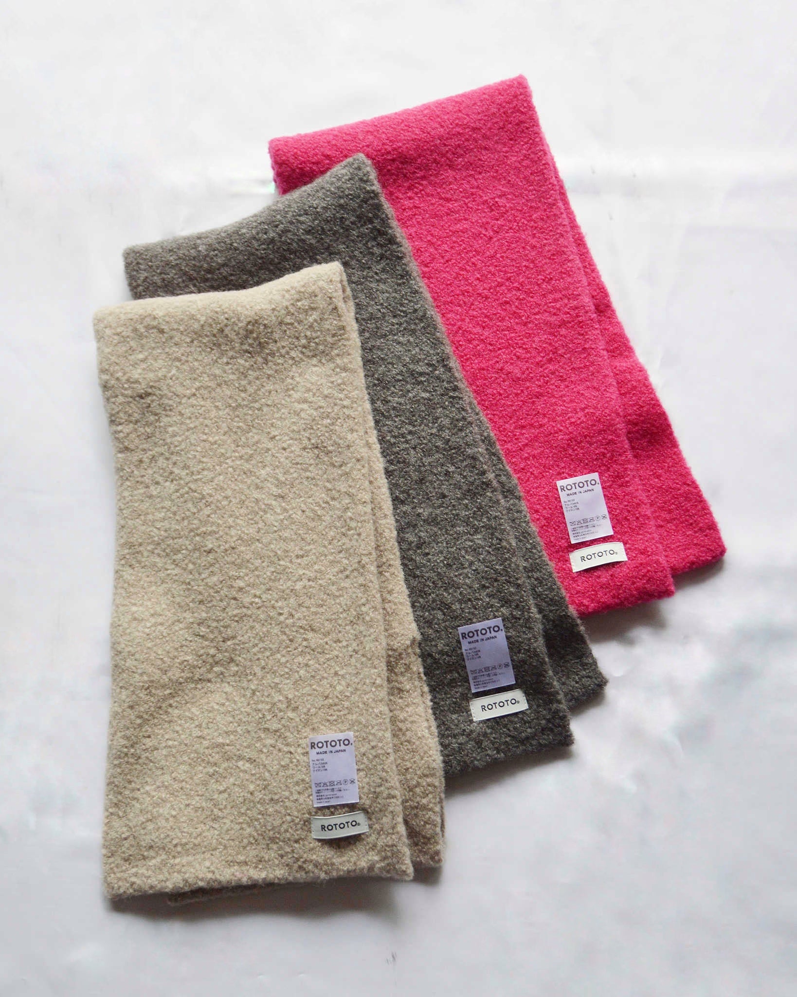 ROTOTO ロトト / ALPACA BOUCLE SHORT MUFFLER アルパカブークレショートマフラー