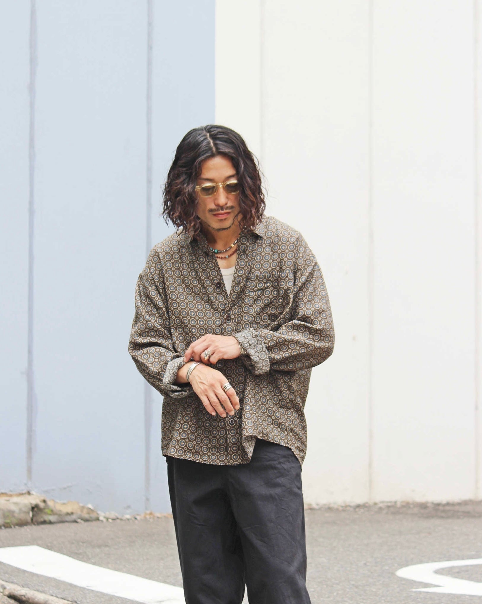 Nasngwam. ナスングワム / CREST SHIRTS クレストシャツ (BLACK ブラック)