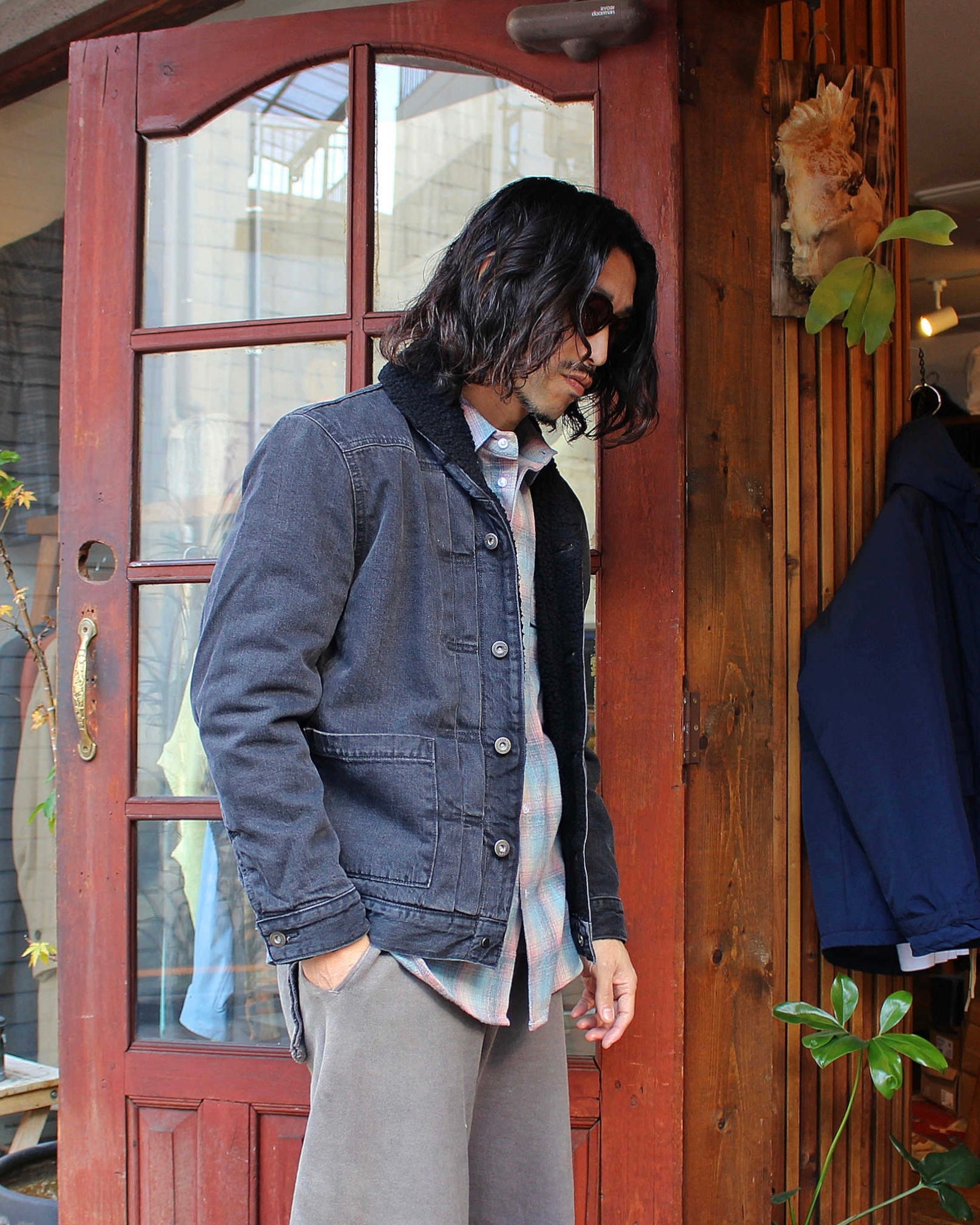 Levis リーバイス / Shawal Collar Boa Denim Jacket ショールカラーデニムボアジャケット (BLACK ブラック)
