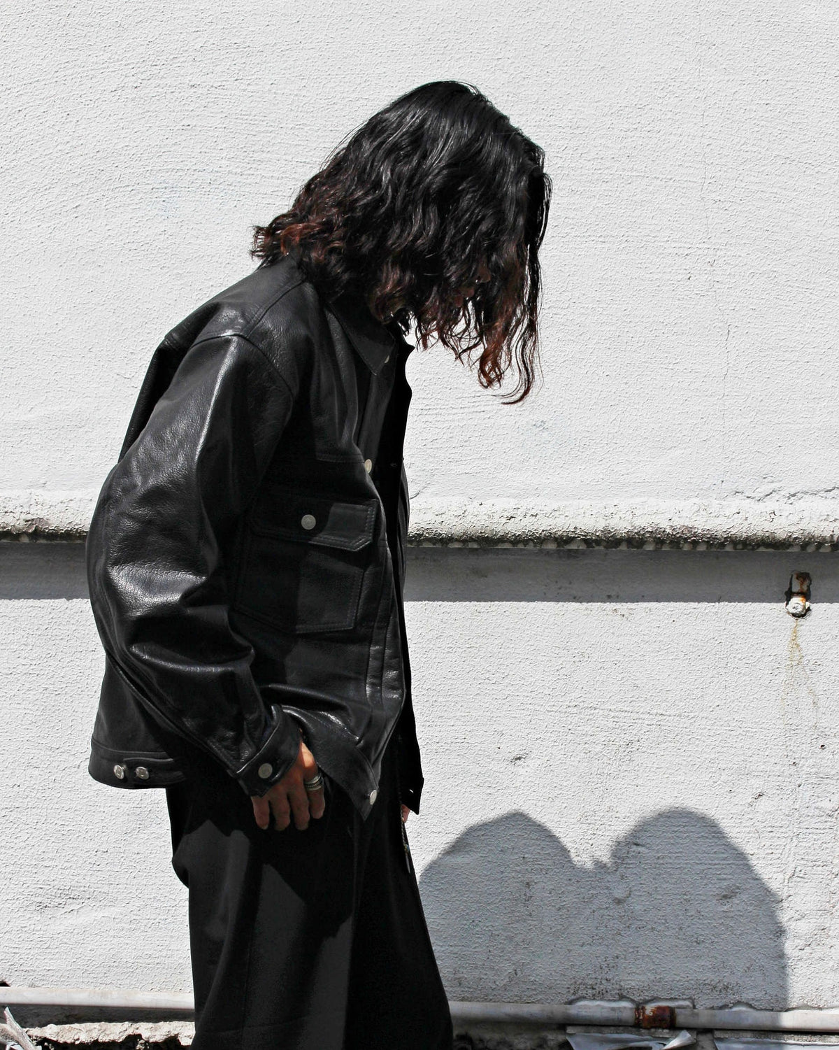 Nasngwam. ナスングワム / ATAVISM LEATHER JACKET アタビズムジャケット Msize (BLACK ブラック)
