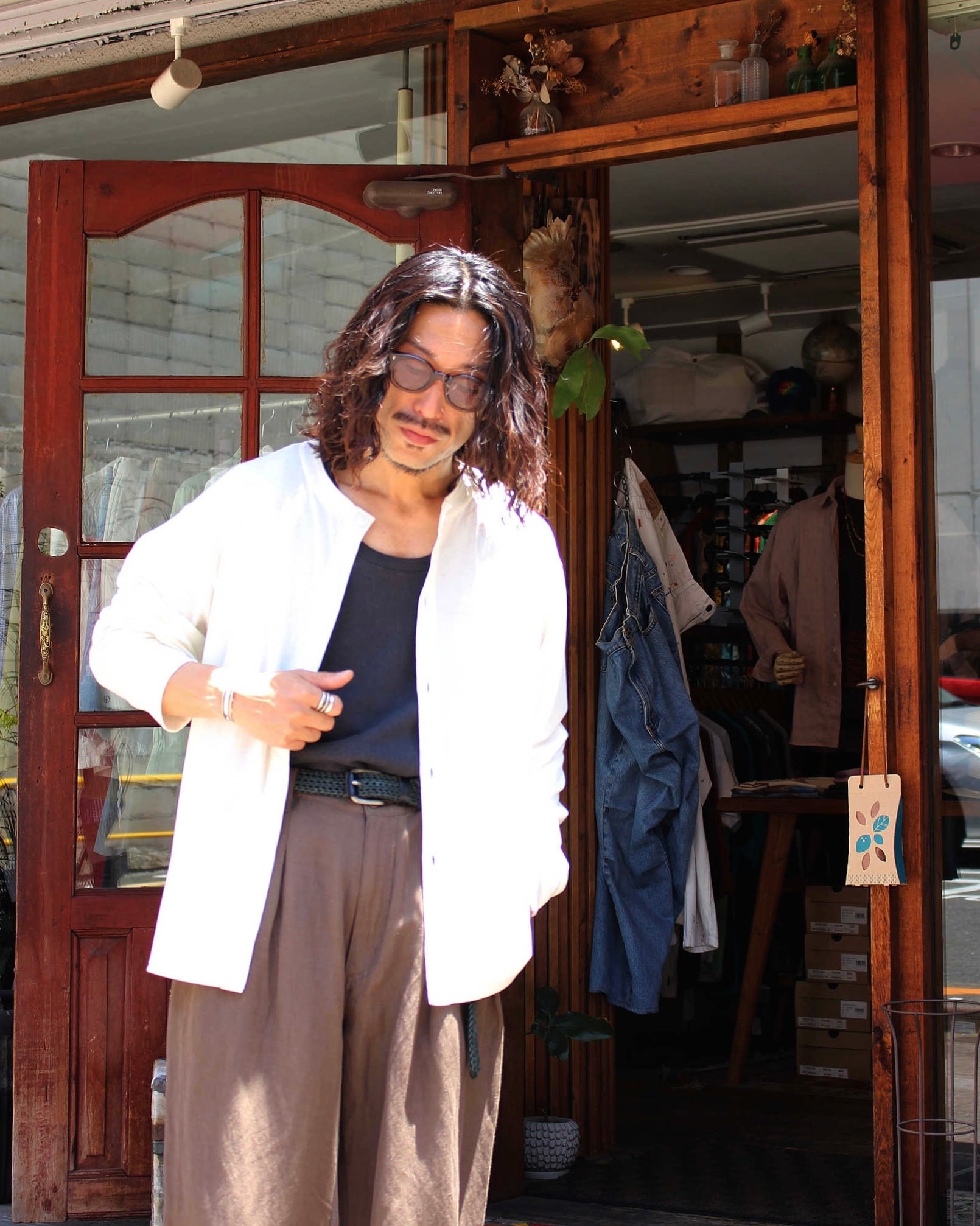 AXESQUIN アクシーズクイーン / QD CREW CARDIGAN クイックドライクルーカーディガン (WHITE ホワイト)