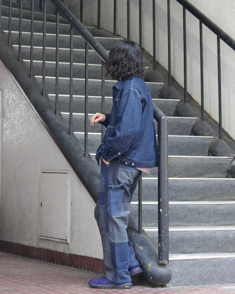 Nasngwam. ナスングワム / DAMAGE DOUBLE KNEE PANTS ダメージダブルニーパンツ Msize (NAVY ネイビー)