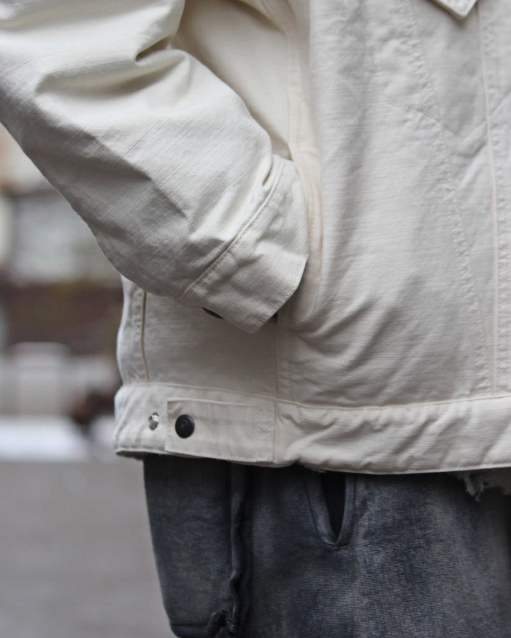 IMPRESTORE インプレストア / Niki | Denim boa jacket デニムボアジャケット (WHITE DENIM ホワイトデニム)