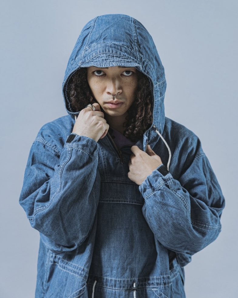 IMPRESTORE インプレストア / Richie リッチー | anorak hoodie アノラックフーディー (Blue Denim Vintage wash ブルーデニムヴィンテージウォッシュ)