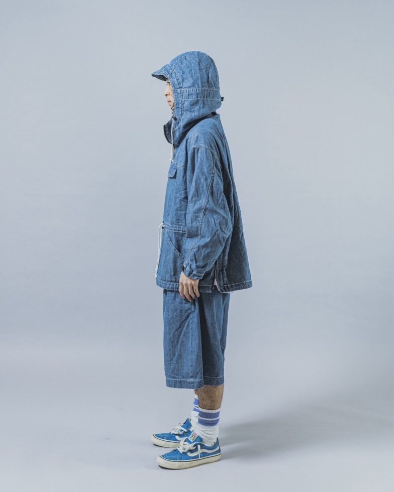 IMPRESTORE インプレストア / Richie リッチー | anorak hoodie アノラックフーディー (Blue Denim Vintage wash ブルーデニムヴィンテージウォッシュ)
