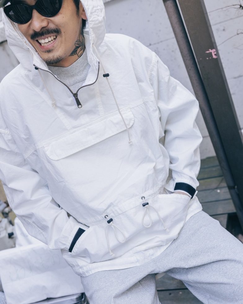 IMPRESTORE インプレストア / Richie リッチー | anorak hoodie アノラックフーディー (White poplin ホワイトポプリン)