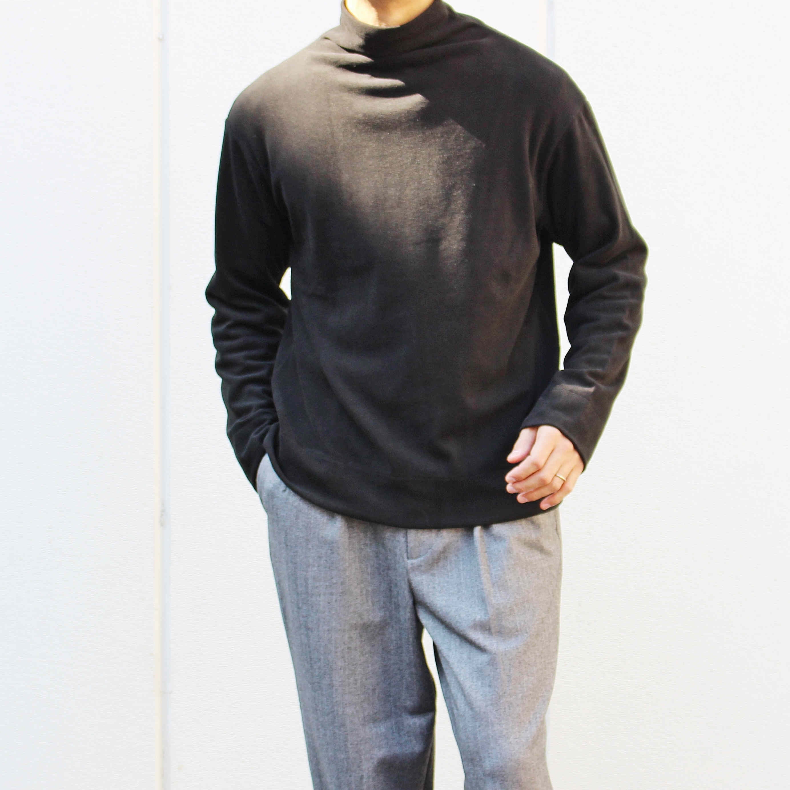 LAMOND ラモンド / LOUNGE SUEDE HIGH NECK ラウンジスエードハイネック (BLACK ブラック)