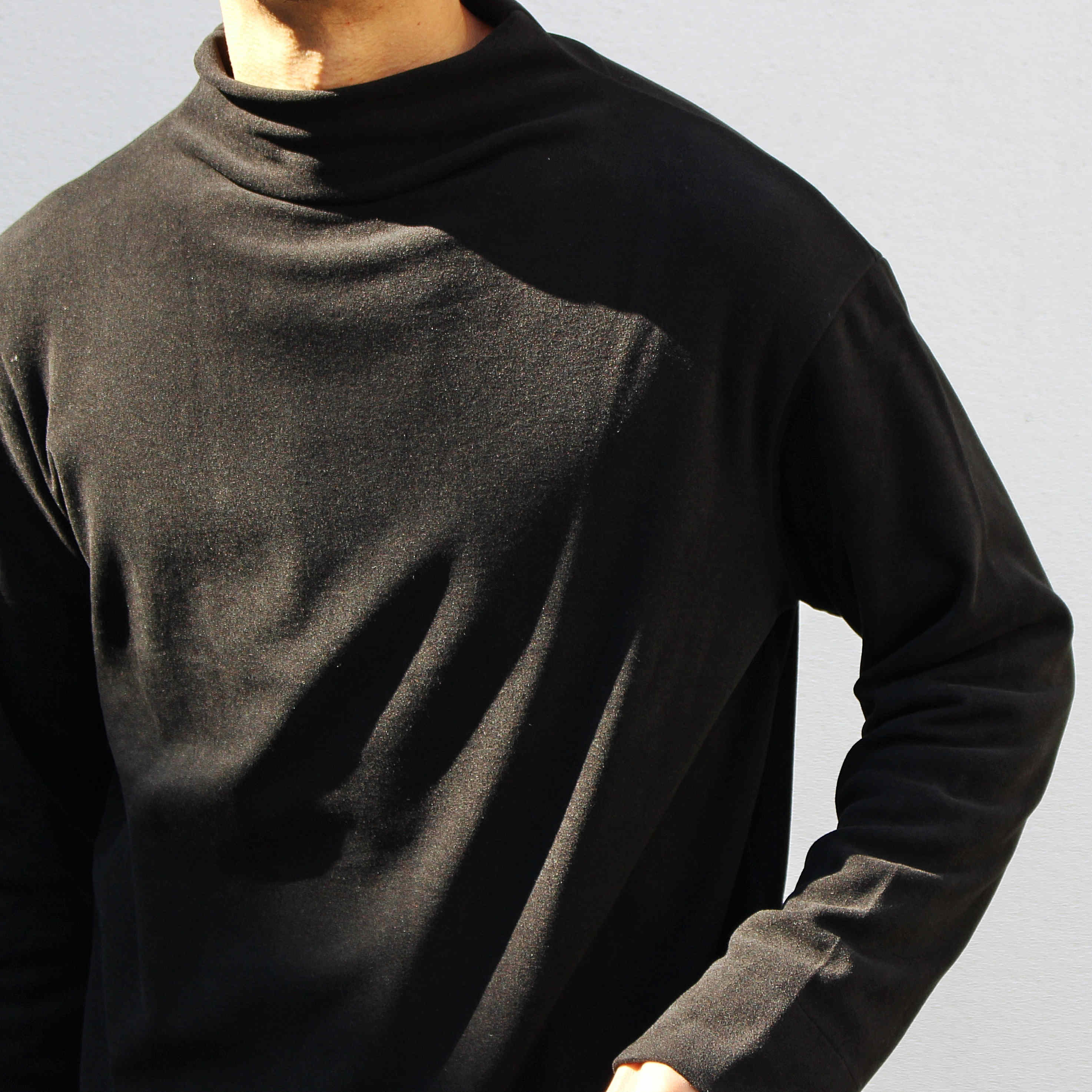 LAMOND ラモンド / LOUNGE SUEDE HIGH NECK ラウンジスエードハイネック (BLACK ブラック)