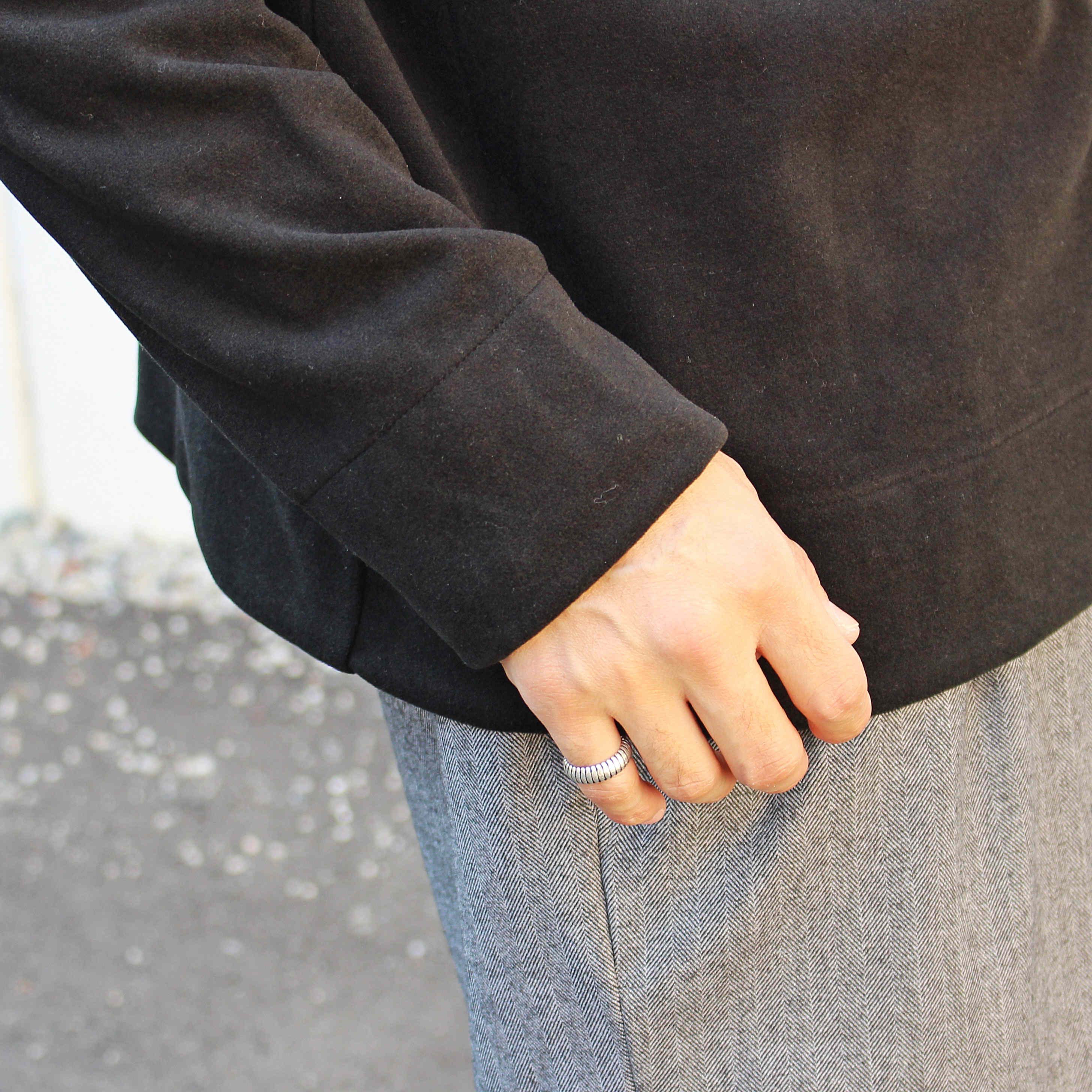 LAMOND ラモンド / LOUNGE SUEDE HIGH NECK ラウンジスエードハイネック (BLACK ブラック)