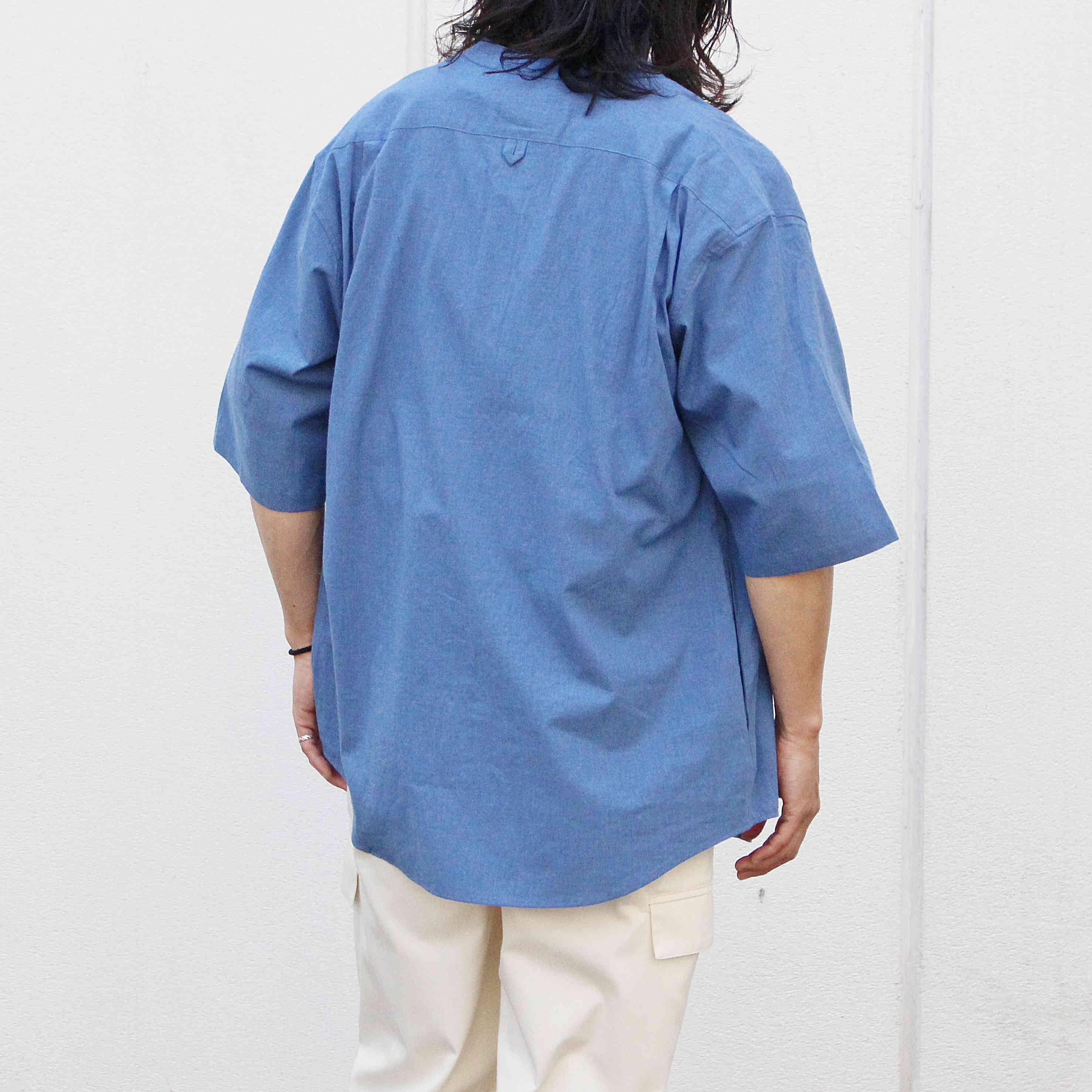 LAMOND ラモンド / BAND COLLAR CHAMBRAY SHIRTS バンドカラーシャンブレーシャツ (BLUE ブルー）