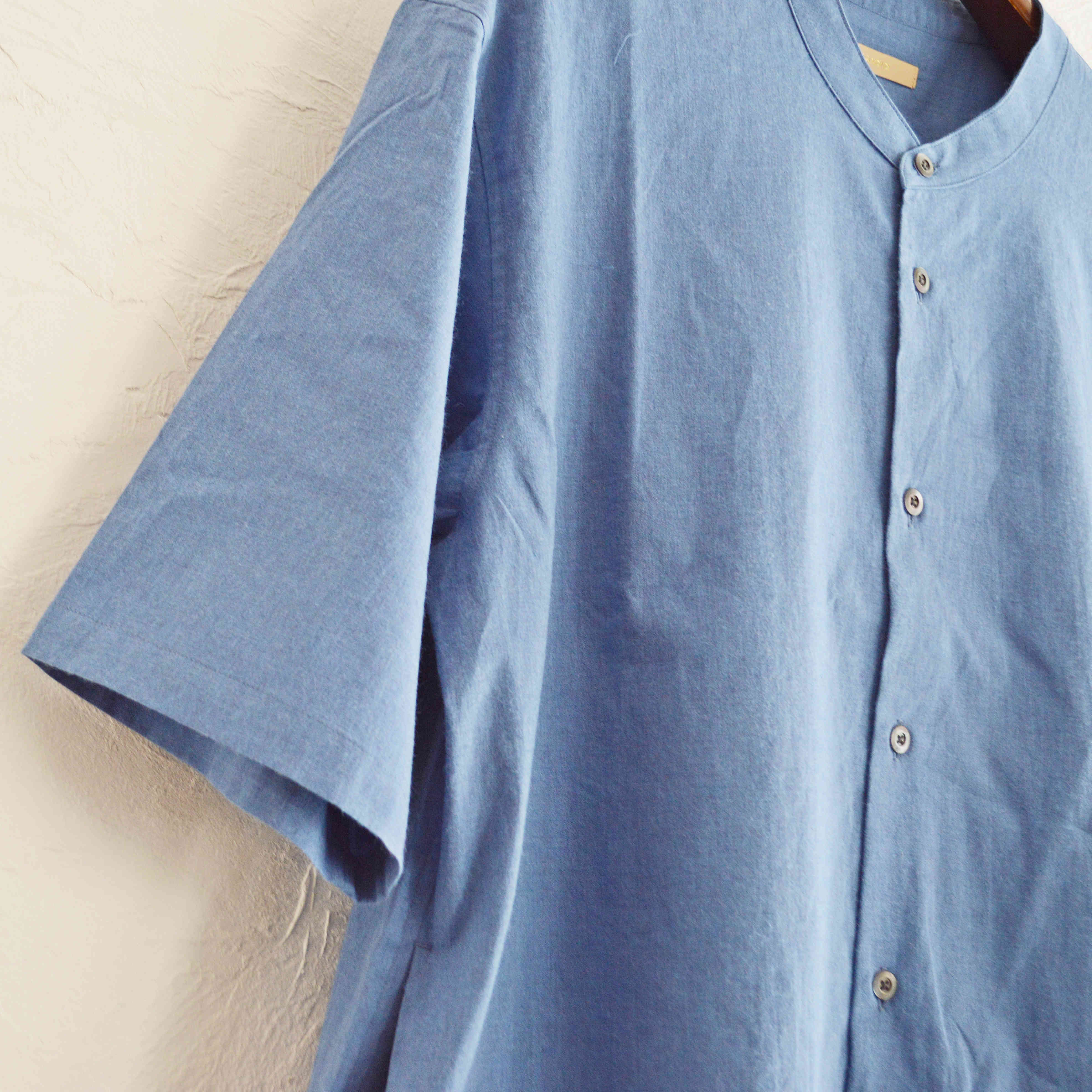 LAMOND ラモンド / BAND COLLAR CHAMBRAY SHIRTS バンドカラーシャンブレーシャツ (BLUE ブルー）