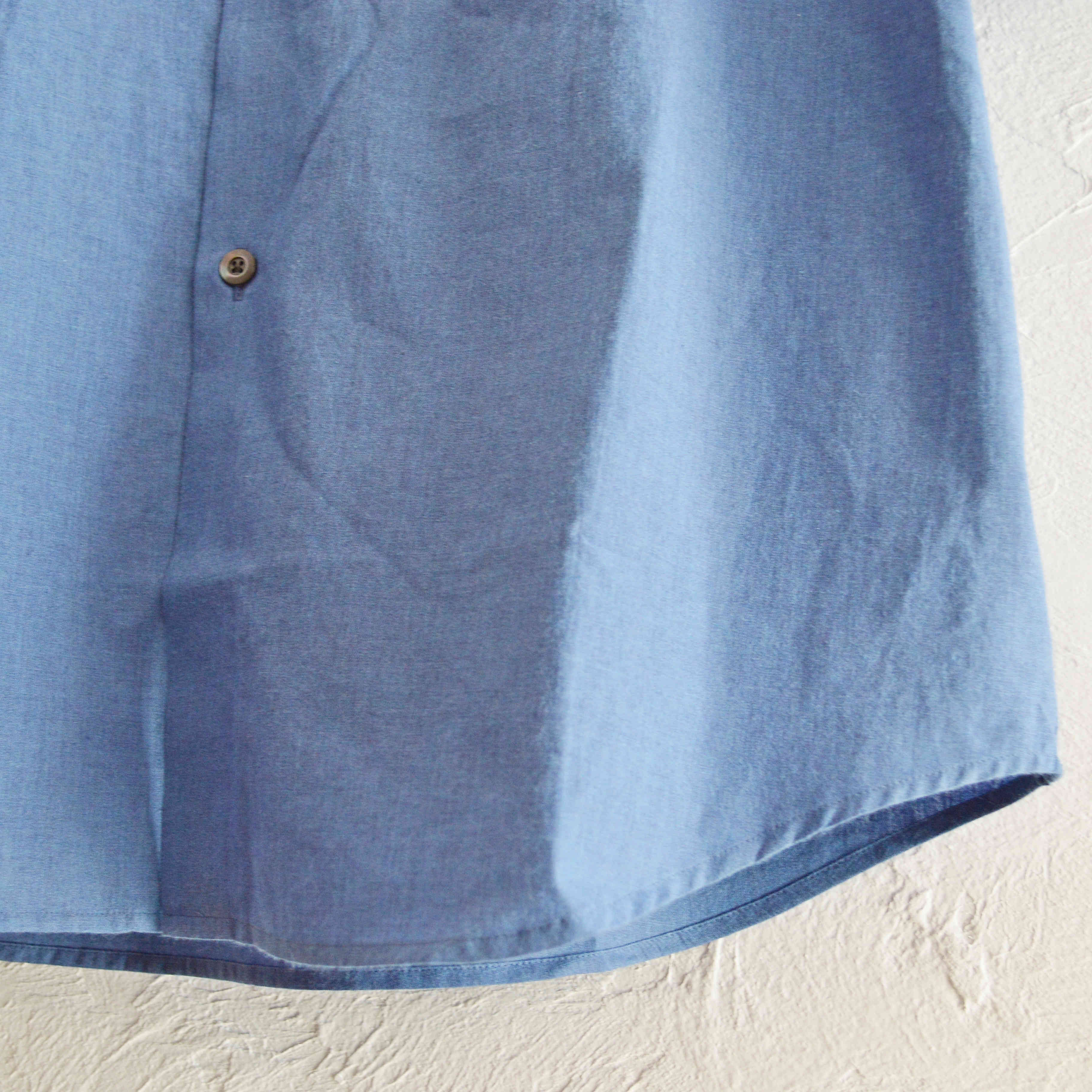 LAMOND ラモンド / BAND COLLAR CHAMBRAY SHIRTS バンドカラーシャンブレーシャツ (BLUE ブルー）