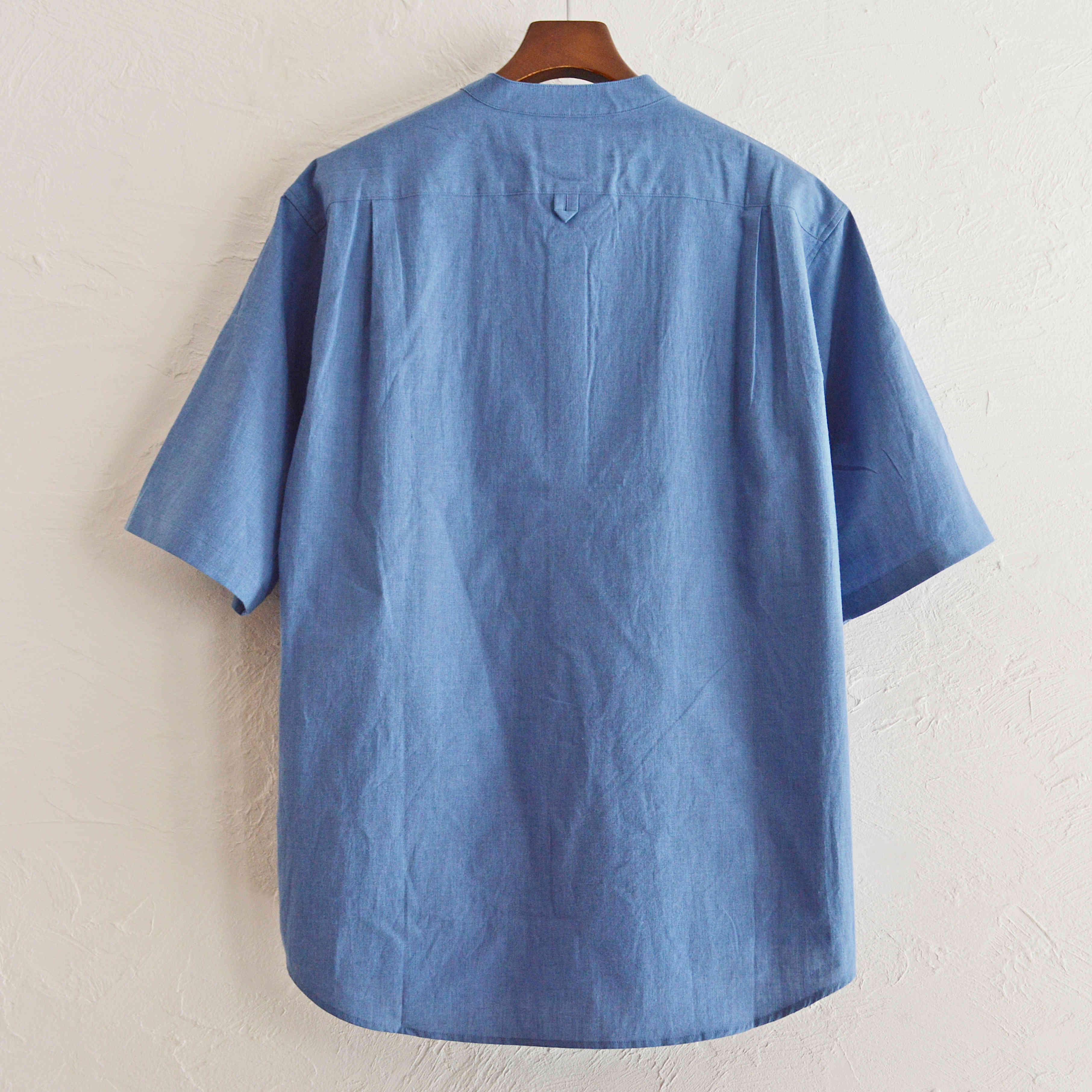 LAMOND ラモンド / BAND COLLAR CHAMBRAY SHIRTS バンドカラーシャンブレーシャツ (BLUE ブルー）