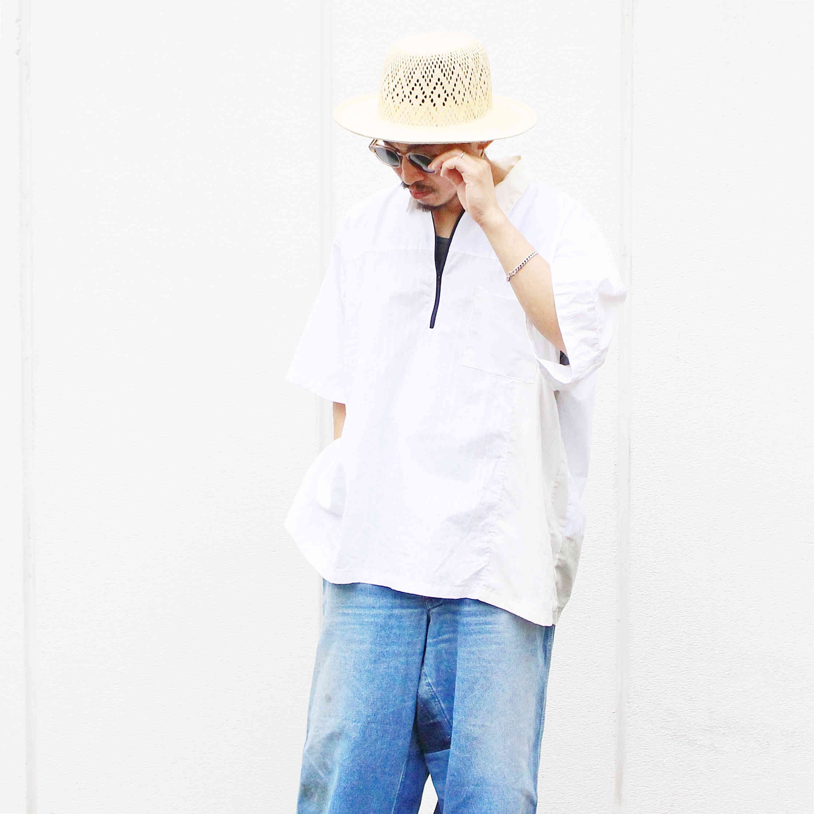 SUNNY SIDE UP サニーサイドアップ /  PATCHWORK HALF ZIP SHIRT パッチワークハーフジップシャツ