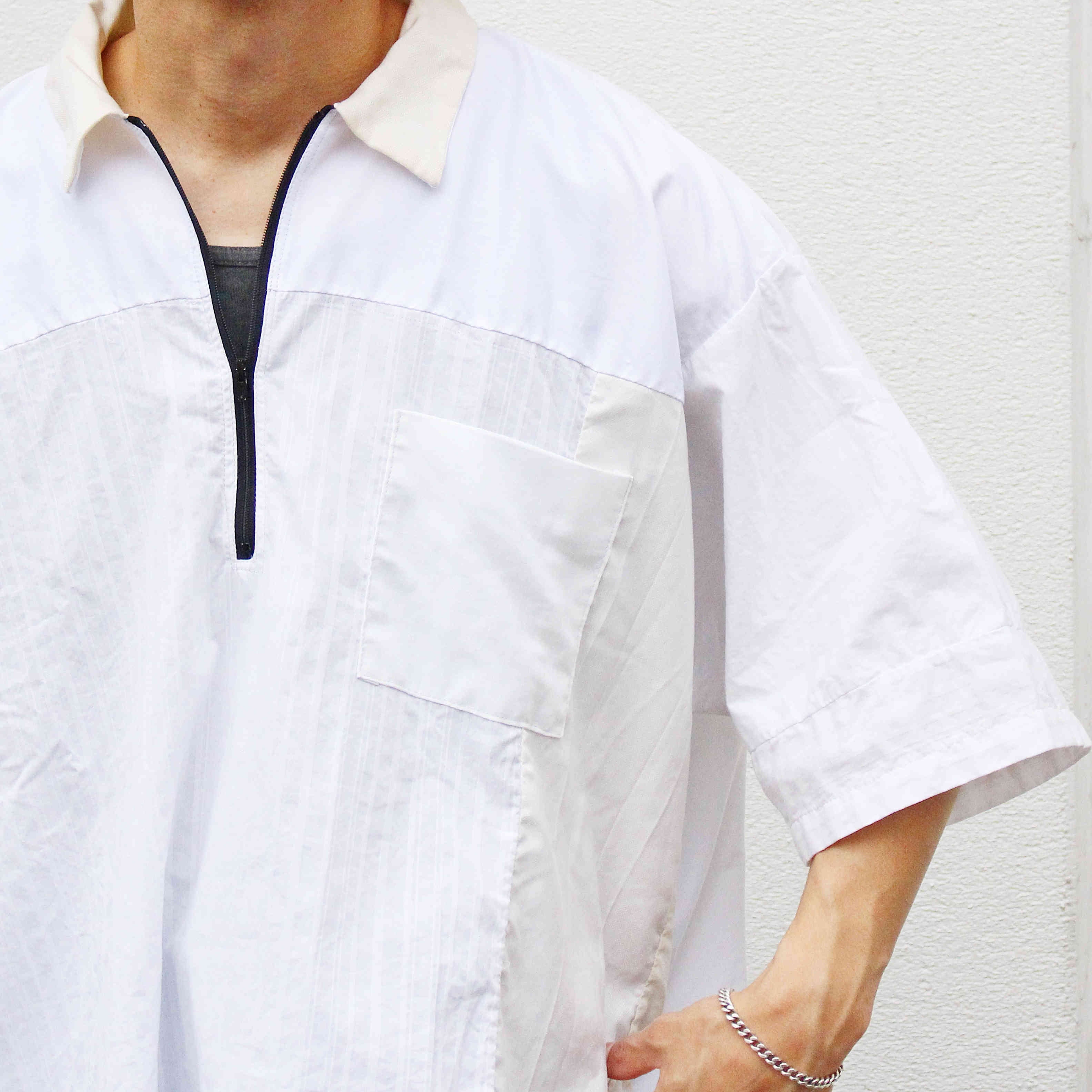 SUNNY SIDE UP サニーサイドアップ /  PATCHWORK HALF ZIP SHIRT パッチワークハーフジップシャツ