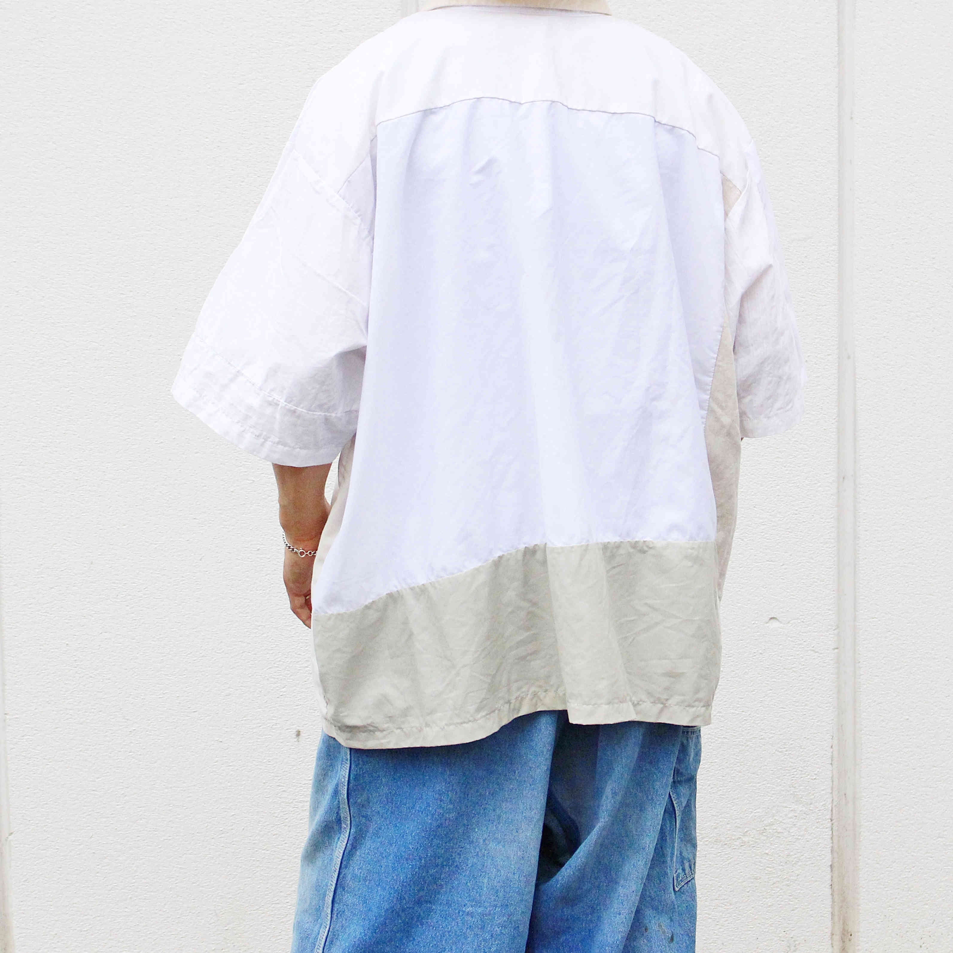 SUNNY SIDE UP サニーサイドアップ /  PATCHWORK HALF ZIP SHIRT パッチワークハーフジップシャツ