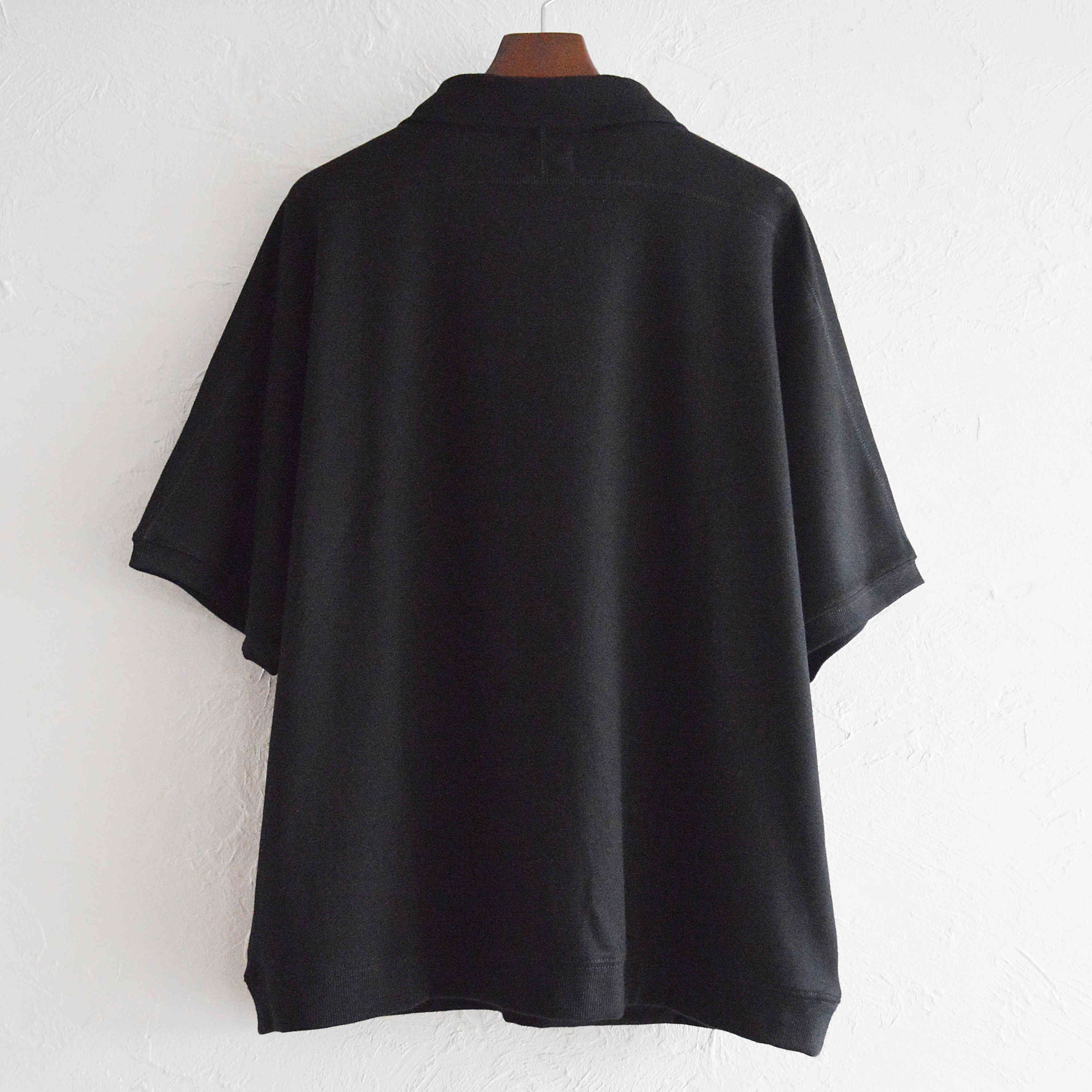 modemdesign / 切り替え裾リブポロシャツ (BLACK)