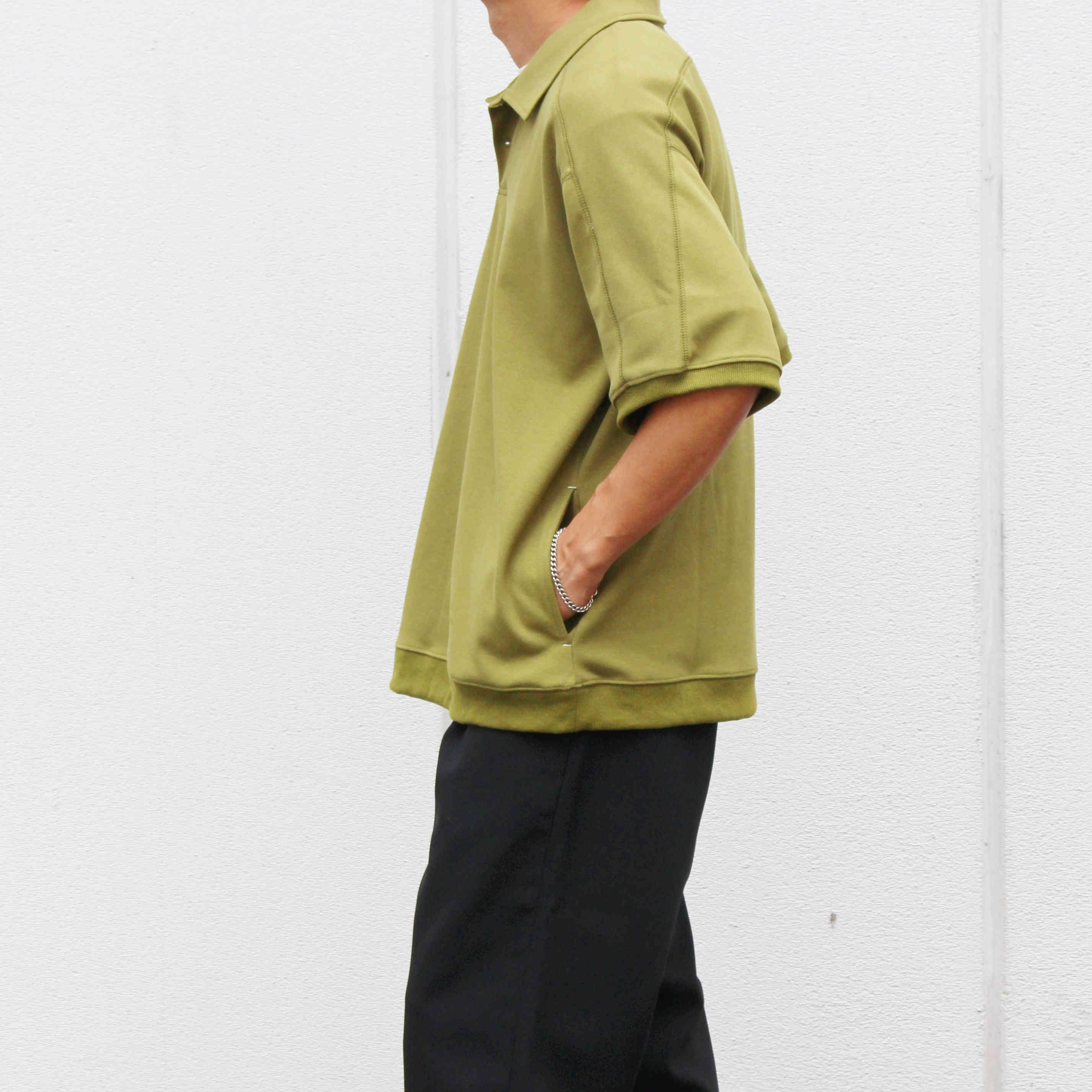 modemdesign / 切り替え裾リブポロシャツ (KHAKI)