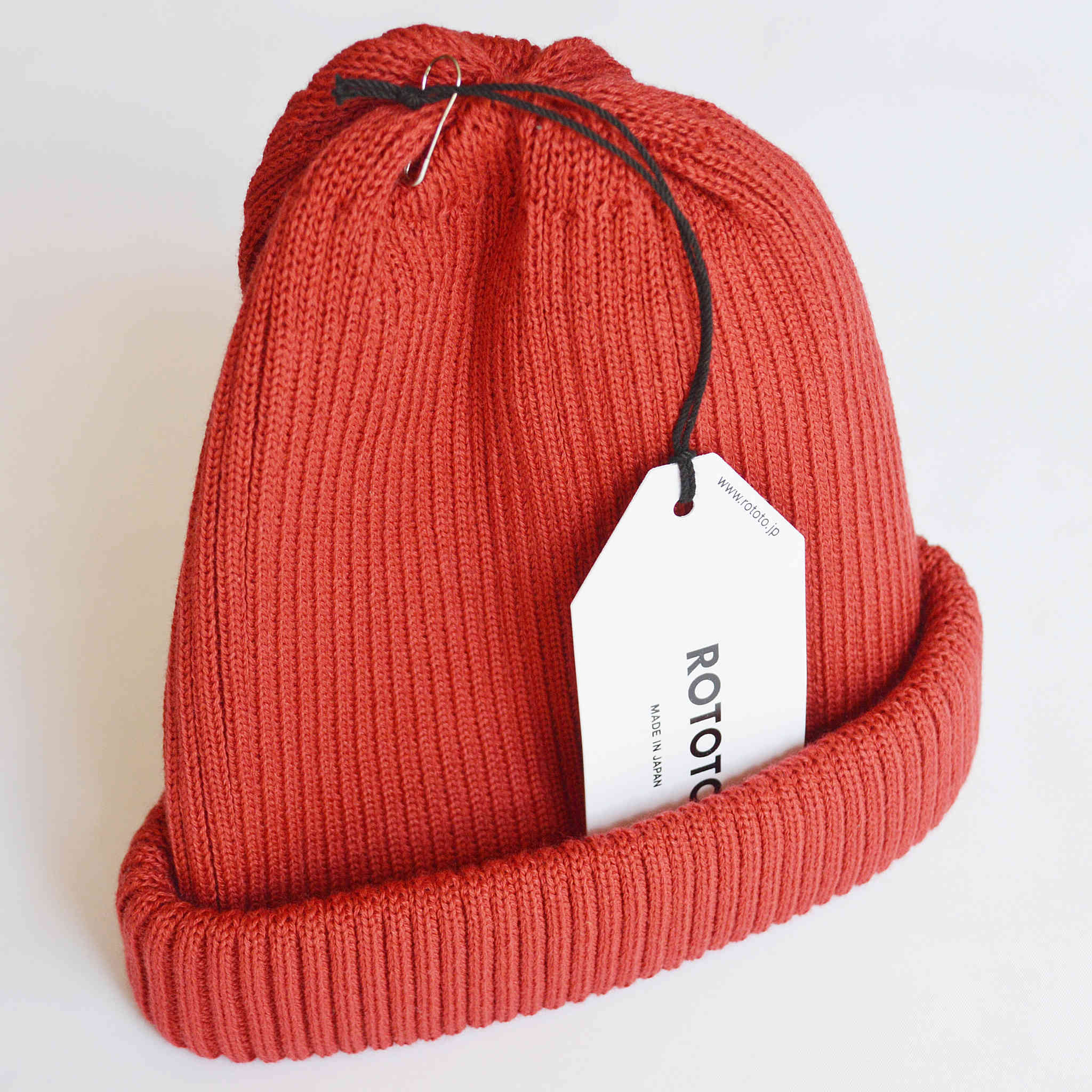 ROTOTO / COTTON ROLL UP BEANIE (D.RED)