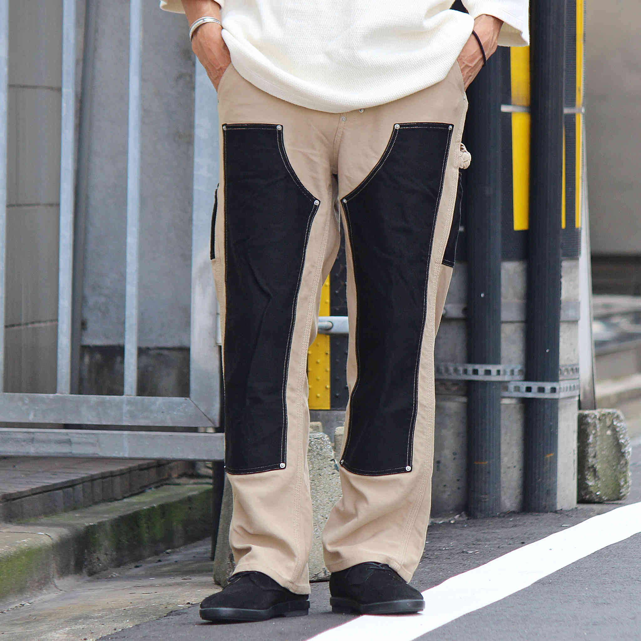 Nasngwam. / DOUBLE KNEE PANTS (BLACK)