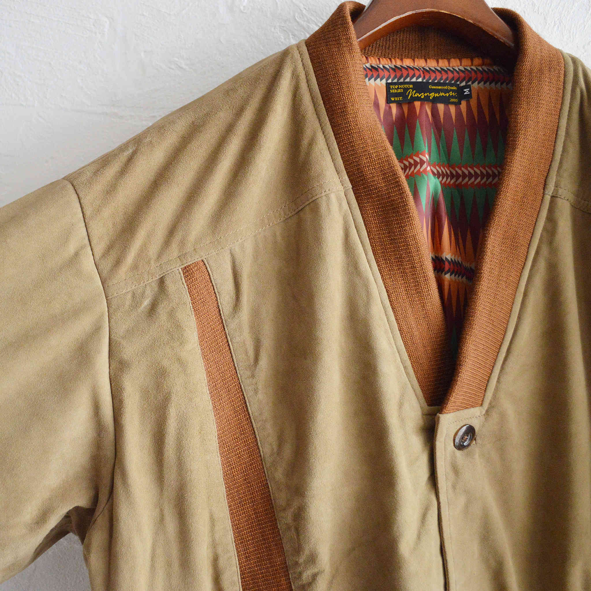 Nasngwam. ナスングワム / ROOT LEATHER CARDIGAN ルートレザーカーディガン (BROWN ブラウン)