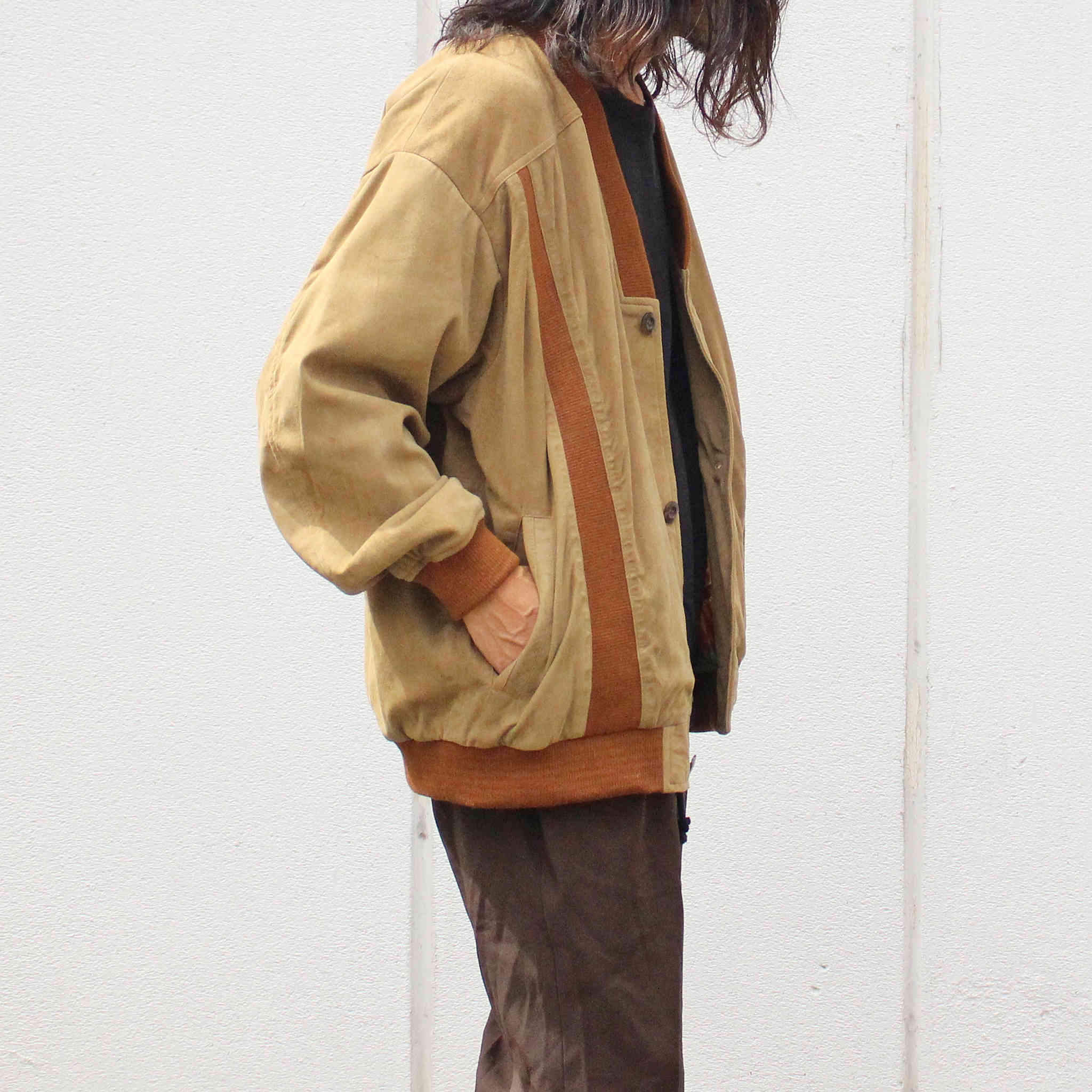Nasngwam. ナスングワム / ROOT LEATHER CARDIGAN ルートレザーカーディガン (BROWN ブラウン)