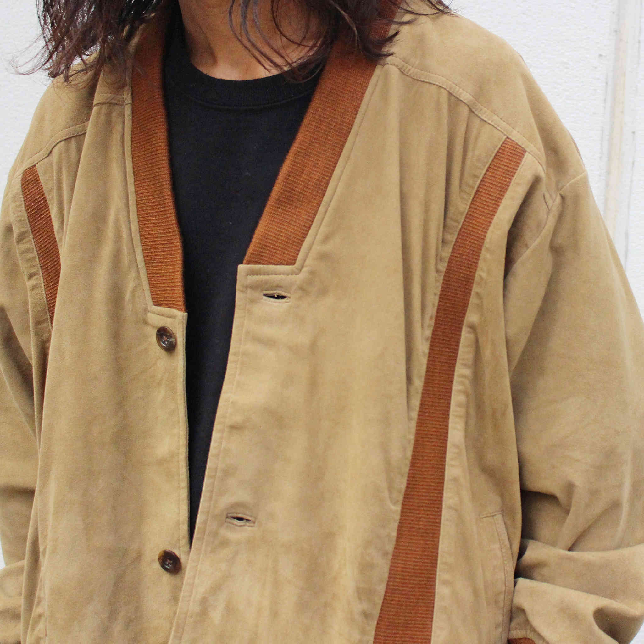 Nasngwam. ナスングワム / ROOT LEATHER CARDIGAN ルートレザーカーディガン (BROWN ブラウン)