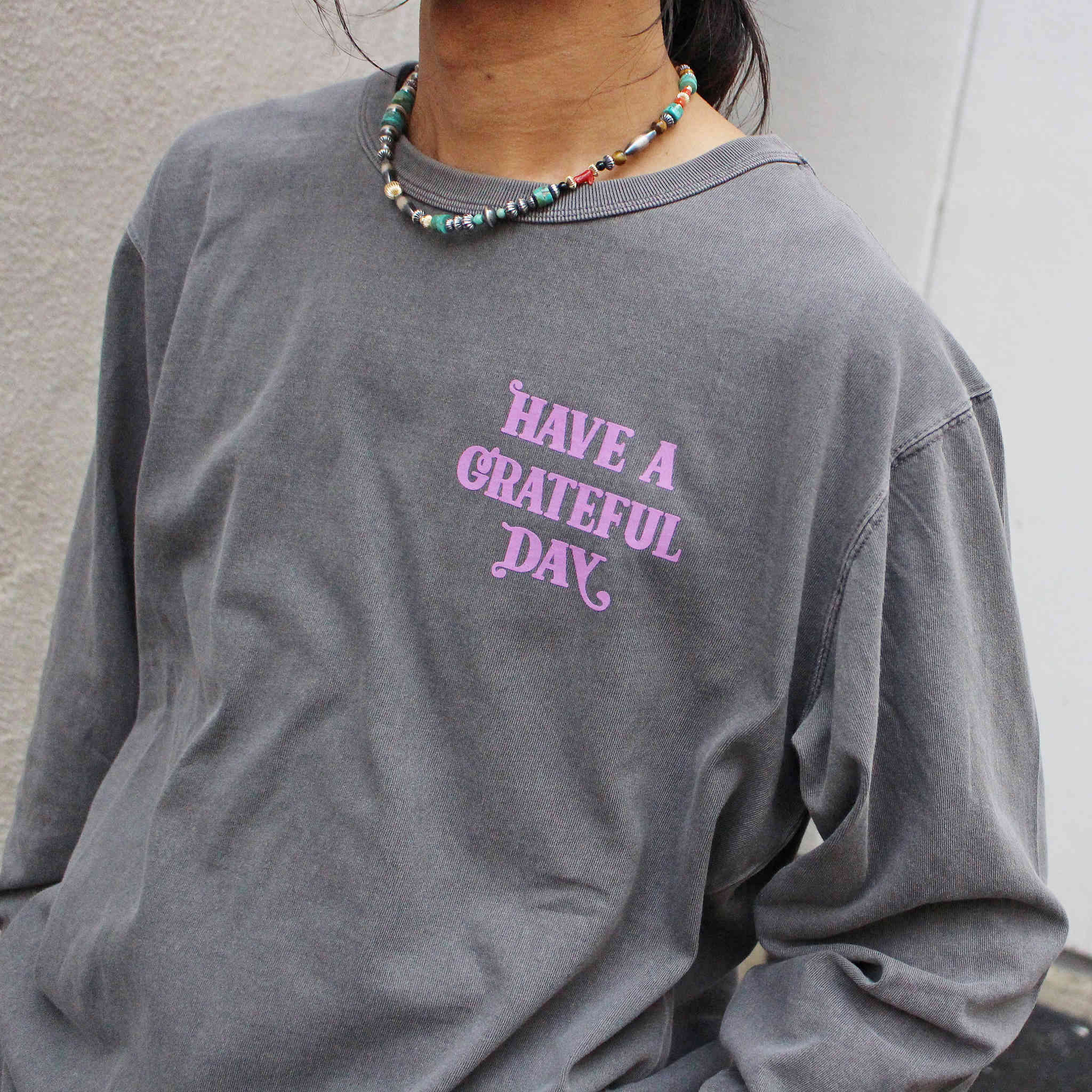 HAVE A GRATEFUL DAY ハブアグレイトフルデイ / L/S T-SHIRT -HOPE ロングスリーブティーシャツホープ (BLACK ブラック)