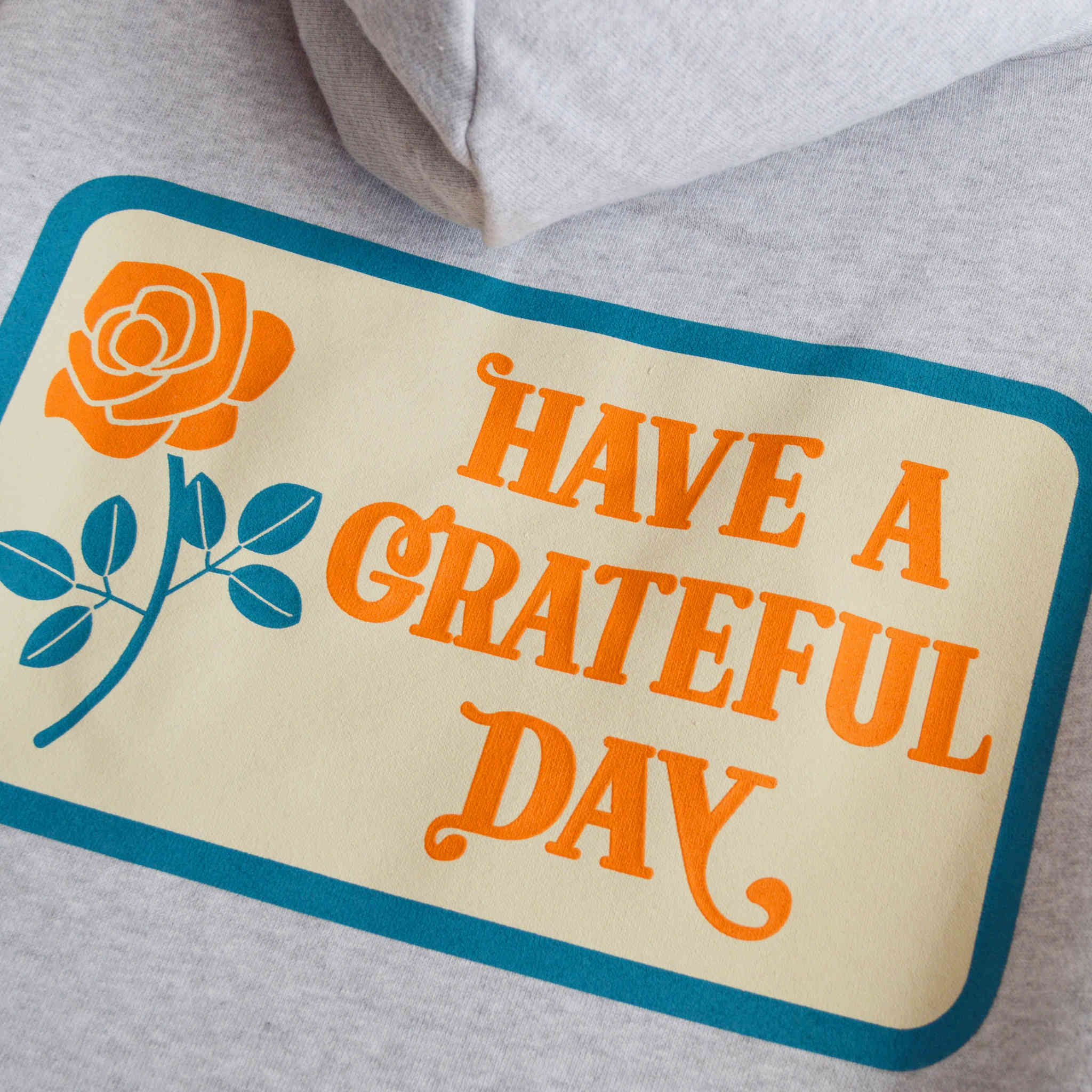 HAVE A GRATEFUL DAY ハブアグレイトフルデイ / HOODIE SWEATSHIRT -BOX LOGO フーディースウェットシャツボックスロゴ (GRAY グレー)